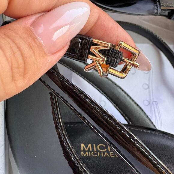 Michael Kors Black Patent Ankle Strap Stiletto Heels - Picture 7 of 8